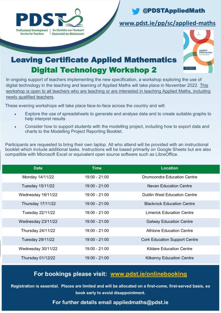 leaving cert applied maths digital technology workshop 2 29th november 2022